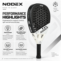 Raquette de padel de haute qualité NODEX Nitro White Professional avec système anti-vibration, carbone 12K personnalisé, EVA souple, résistant aux déchirures
