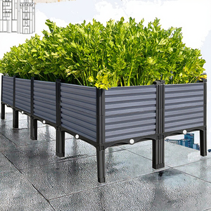 Modern Eco-friendly Rectangular <b>Plastic</b> <b>Planting</b> Box for Outdoor Use for Courtyard Balcony Roof Vegetable Gardening - Product Image 3