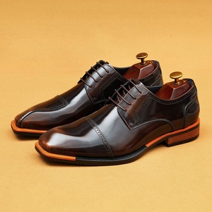 New Handmade Genuine Leather Lace-up Toe Oxford <b>Shoes</b> for Business Formal Wear Wedding Attire Formal Occasions-Men's <b>Height</b> - Product Image 5