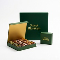 Boîte-cadeau en carton de luxe personnalisée pour la date, emballage de gâteau de Ramadan, emballage de chocolat, emballage de bonbons, ensembles de boîtes-cadeaux