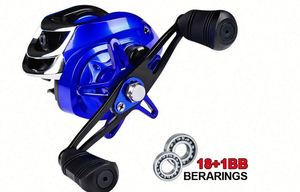 Moulinet de pêche baitcasting 18+1BB haute vitesse en plastique pour eau salée, lac, ruisseau et rivière avec système de freinage magnétique, résistance maximale de 10 kg - Product Image 2