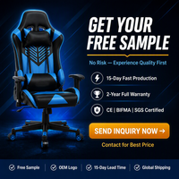 Chaise de jeu ergonomique avec appui-tête réglable en hauteur et support lombaire, logo personnalisé, usine OEM