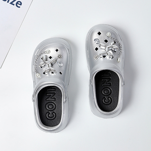 2024 nuovo arrivo Paint <span class=keywords><strong>argento</strong></span> oro bronzo metallo Charms da donna zoccoli EVA scarpe da spiaggia all'aperto alla moda sandali pantofola - Product Image 6