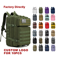 Sac à dos tactique de voyage et de camping personnalisé 45-50L avec compartiment pour ordinateur, multifonctionnel, étanche, grande capacité, pour extérieur et repas