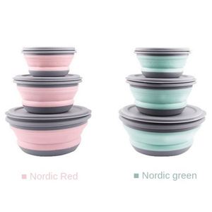 Ensemble de bols et tasses pliables en silicone pour le camping, les voyages et la cuisine portable - Product Image 1