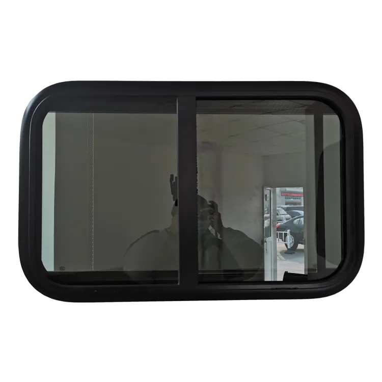 Ventana de autocaravana de vidrio templado de aleación de aluminio resistente de gran calidad con persiana y pantalla