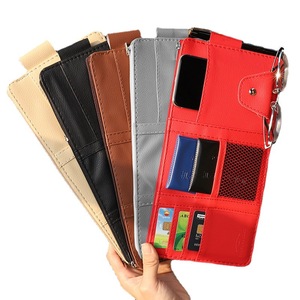 Accesorios multifuncionales para Interior de coche, bolsillo de almacenamiento, tarjeta de cuero Pu, soporte para gafas de sol, organizador de visera con bolsillo - Product Image 2