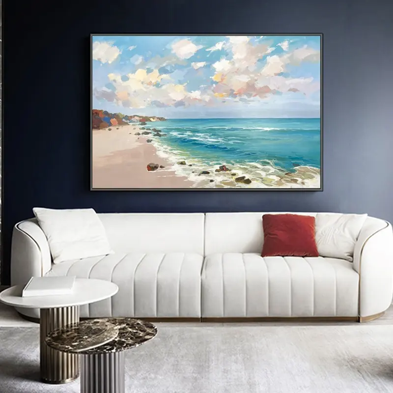 Lukisan Minyak Pemandangan Alam Modern Ruang Tamu Rumah Kualitas Tinggi Pemandangan Dinding Lanskap Seni Pemandangan Laut Kanvas