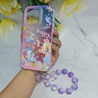 Coque de téléphone mignonne avec cordon, effet réfléchissant, pour iPhone 15 Pro Max, 14 Plus, 13, 12, 11, motif papillon