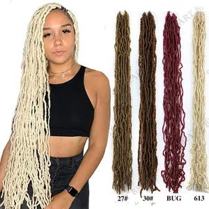 Оптовая продажа, синтетические волосы Queen Braid для вязания крючком, Русалка, 18 дюймов, самые натуральные волосы Nu locs