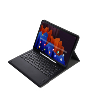 Casing Keyboard Nirkabel, Dudukan Keyboard dengan Slot Pena untuk Samsung Galaxy Tab S7 FE T736 S7 Plus