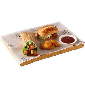 Hot bán giá rẻ giá thực phẩm lớp PE tráng thức ăn nhanh tờ giấy bán buôn tùy chỉnh không thấm mỡ Burger và bánh sandwich bọc giấy - Product Image 3