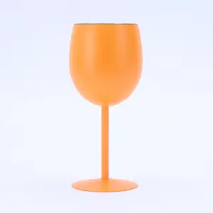 Stainless Steel Wine Glass Minimalist European Style Tall Cup Orange Pink Blue Red Wine Glass Champagne