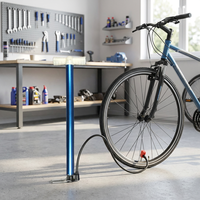 Pompe à air manuelle portable universelle en métal avec poignée en T et tuyau, repose-pieds pliable, pour VTT, vélo de route et vélo de ville