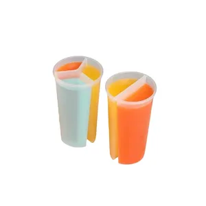 Copo Boba descartável de plástico duplo com 2 compartimentos, meio e meio duplo, copo duplo de PP dividido, quente
