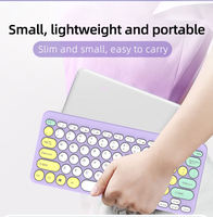 Ensemble clavier et souris sans fil 2,4 G RVB rétroéclairé, mini-kit coloré avec Bluetooth pour PC de bureau – Stock usine OEM