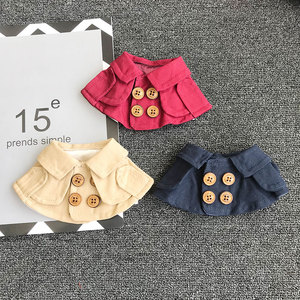 Pets puppy dog cat clothes pet accessories products four button cape cotton dog saliva tissue pet supplies collar