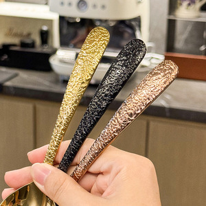 Cuchara de Acero Inoxidable con Diseño de Grietas de Hielo, Cuchara Ruyi en Oro, Oro Rosa y Negro, Pulida a Espejo, para Comer Sopa y Postre en el Hogar - Product Image 3