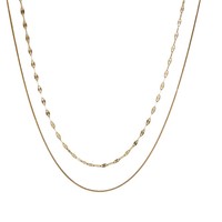 Collier et bracelet superposés en chaînes serpent et lèvres, plaqué or 18 carats, pour femme, bijoux tendance TGXL14293