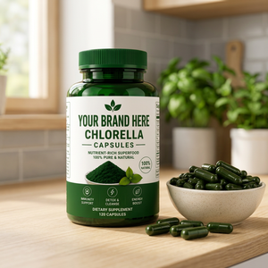Cápsulas de Chlorella, Suplemento Dietético, Superalimento Rico en Nutrientes, Suplemento Herbal Natural Puro, 60 Cápsulas - Product Image 1