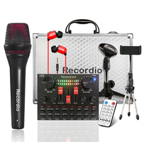 Kartu Suara Studio Rekaman Profesional GAM-900 Mikrofon Kondensor Antarmuka USB Peredam Kebisingan Gaya KTV Set Lengkap untuk Siaran Langsung