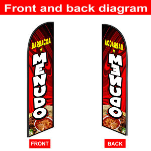 Bandera de Playa Personalizada con Impresión Digital de 2.3x11.1 Pies, Bandera de Pluma para Barbacoa y <span class=keywords><strong>Menudo</strong></span> - Product Image 2