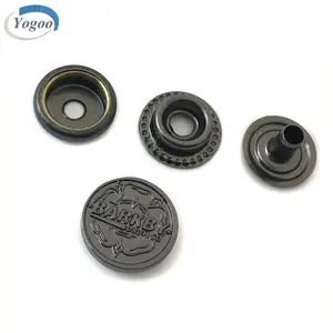 Nickle Free Plating Round Embossed Custom Logo Metal Snap Button for Clothing