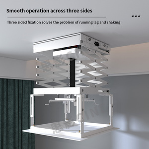 Support de projecteur motorisé dissimulé 1m/1.5m, support de plafond universel 1/4 en métal premium à rétraction automatique avec télécommande - Product Image 1