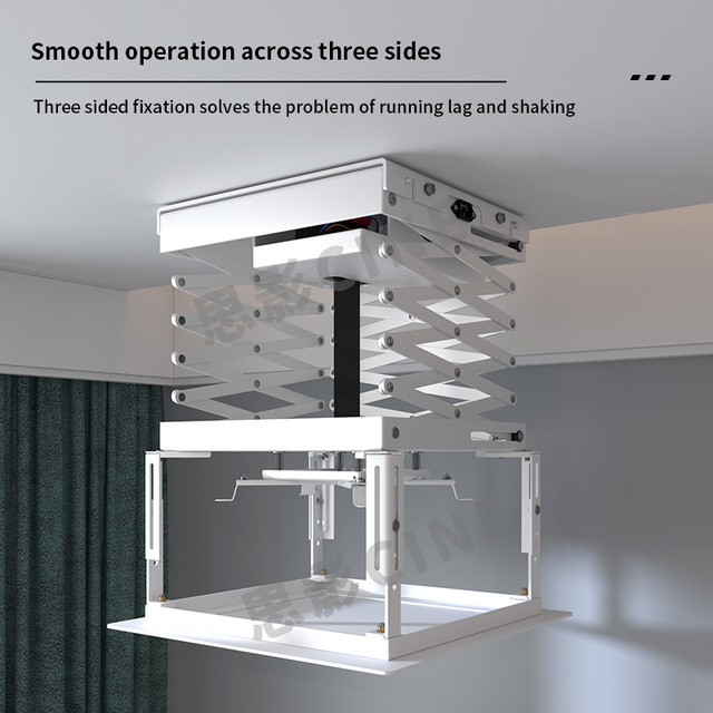 1m/1.5m Hidden Motorized Projector Lift, Universal 1/4 Premium Metal Auto Retractable Ceiling Mount with Remote