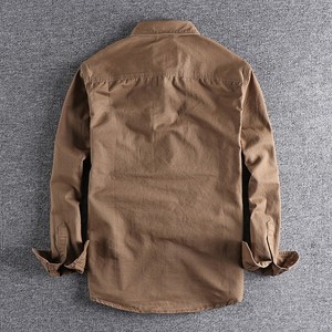 เสื้อเชิ้ตแฟชั่นลำลองผู้ชาย แขนยาว คอปกพับได้ ผ้าฝ้ายถักคุณภาพสูง 100% ระบายอากาศได้ดี น้ำหนัก 140 กรัม ติดกระดุมแถวเดียว - Product Image 4