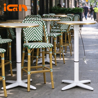 Chaises de comptoir d'extérieur en rotin imperméables, tabourets de bistrot, mobilier de bar, chaises hautes de jardin en osier