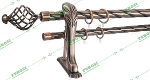 Perche pour <span class=keywords><strong>rideau</strong></span> torsadé en métal, 1 pièce, ensemble avec accessoires - Product Image 2