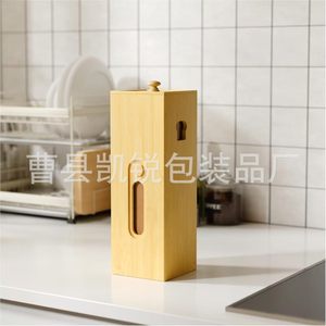 กล่องเก็บของไม้ติดผนัง 6 ลิตร ที่ใส่กระดาษทิชชู่ ตู้เก็บของ - Product Image 2