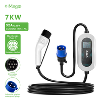 Chargeur de voiture électrique portable de style cyberpunk 7kW 32A avec contrôle intelligent par application, type 2, station de recharge pour voiture électrique avec écran LED