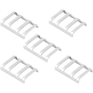 Lot de 5 boucles de sécurité pour couverture de piscine en acier inoxydable, sangle rectangulaire de 1,90 pouces de longueur, couleur argent - Product Image 1