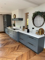 Meubles de cuisine modulaires en bois massif à assembler soi-même, avec finition stratifiée et marbre artificiel, design moderne, charnières incluses, prix abordable