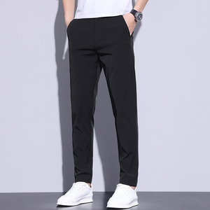 Pantalones de Verano Ligeros y Formales para Hombre, con Alta Elasticidad, Corte Recto Regular, Transpirables, Antiarrugas, con Logotipo Personalizado - Product Image 3