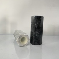 Ensemble d'outils d'herbes et d'épices en marbre blanc naturel Pots d'épices carrés et hexagonaux uniques Ensemble de rangement d'assaisonnement au poivre épicé