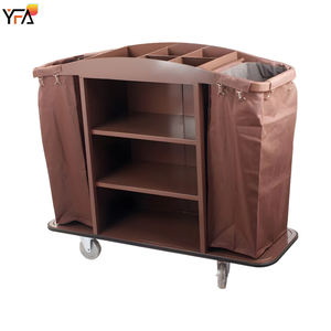 Carrito <span class=keywords><strong>de</strong></span> <span class=keywords><strong>limpieza</strong></span> móvil para hotel, carrito <span class=keywords><strong>de</strong></span> <span class=keywords><strong>limpieza</strong></span> <span class=keywords><strong>de</strong></span> acero inoxidable para hoteles con bolsas <span class=keywords><strong>de</strong></span> lino con múltiples bolsillos - Product Image 5