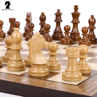 Juego de Ajedrez Infantil de Madera de Nogal, Ajedrez Alemán, Juego de Entretenimiento para Niños, Venta Caliente
