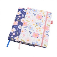 Ensemble de carnets A5 en cuir estampé or de haute qualité, personnalisable, prix usine, avec élastique, reliure spirale, feuilles mobiles, idéal pour un cadeau