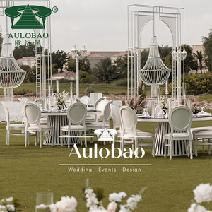 Meubles de salon de mariage, table de mariage en métal blanc avec plateau en verre - Product Image 6