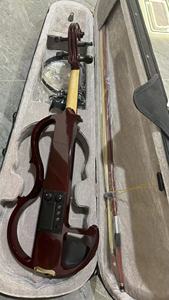 Set <span class=keywords><strong>Violino</strong></span> Elettrico 4/4 di Alta Qualità Fatto a Mano <span class=keywords><strong>per</strong></span> Studenti <span class=keywords><strong>Principianti</strong></span> Silenzioso in Ebano con Occhio Parigino - Product Image 2