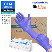 Gants en nitrile de qualité alimentaire ANBOSON Ice Blue 4mil 5mil 6mil avec surface anti-graisse pour la cuisine et la cuisson