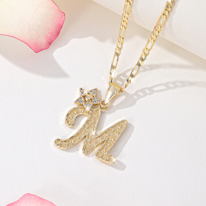 <span class=keywords><strong>Collana</strong></span> Religiosa Stile Preghiera dell'Amore <span class=keywords><strong>con</strong></span> Ciondolo a Stella e <span class=keywords><strong>Lettera</strong></span> a Forma di <span class=keywords><strong>M</strong></span>, Pendente <span class=keywords><strong>con</strong></span> Zirconi Placcato Oro per Donne - Product Image 2