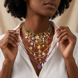Collar de Estilo Bohemio con Dijes de Estrella de Mar y Conchas, Joyería de Playa de Verano para Niñas, Colorido y de Ensueño - Product Image 1