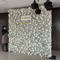 Guirlande décorative pour table de gâteau, arrangement floral pour mariage, centre de table artificiel avec roses et gypsophile, anneau de fleurs