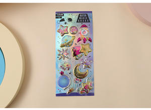 Pegatinas Brillantes con Efecto de Movimiento para Niños <span class=keywords><strong>WOWEI</strong></span>, Pegatinas con Efecto de Movimiento para Fiestas de Cumpleaños, Pegatinas Tridimensionales con Arena Fluida Dorada - Product Image 2