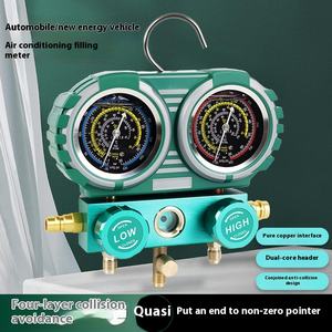 เครื่องวัดฟลูออรีนสำหรับเครื่องปรับอากาศอัตโนมัติ R134A สำหรับใช้ในบ้าน R22R410 เกจวัดแรงดันน้ำยาทำความเย็นแบบหิมะ ชนิดสองหัววัด สำหรับยานพาหนะ - Product Image 2