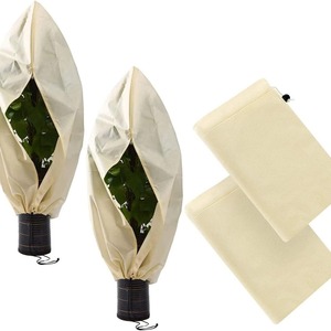 Funda Protectora para Plantas Chengye, Tela No Tejida, con Cordón y Cremallera, para Uso Invernal, Color Blanco Verde Hueso - Product Image 2